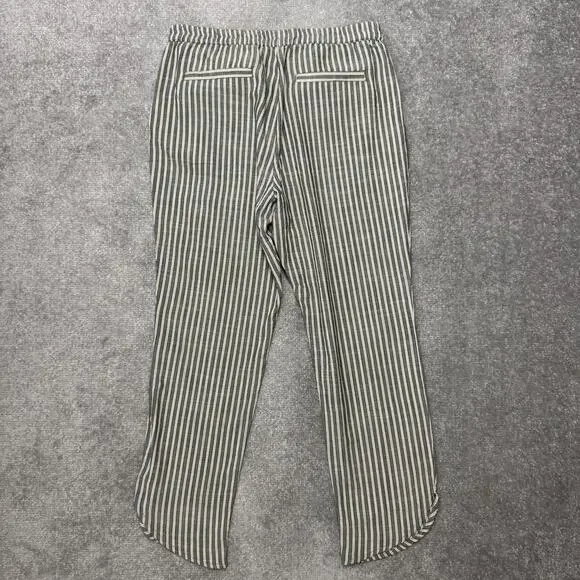 Marine Layer Pants Women Medium Black White Stripe Tencel Pull On Relaxed Casual - Picture 10 of 12